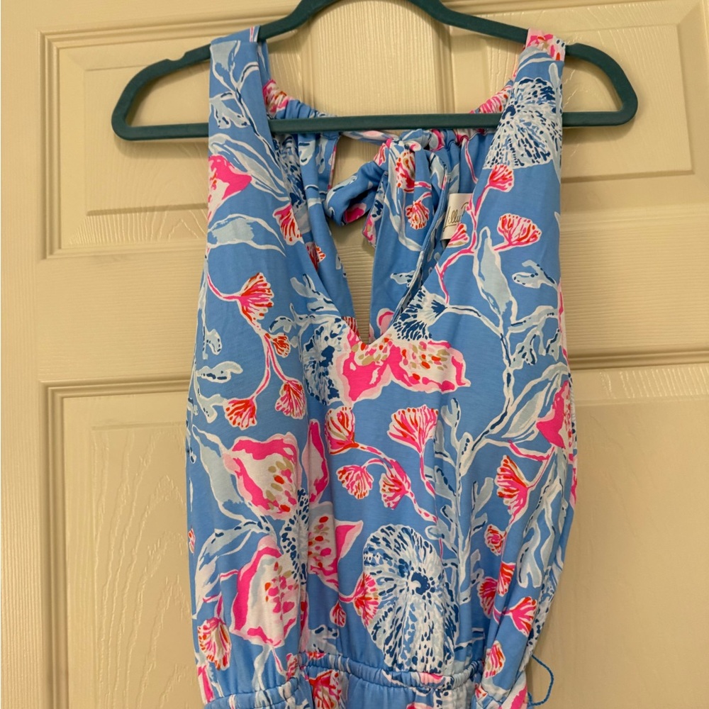 NWT Lilly Pulitzer Blue and Pink Floral Dress, XL - Picture 2 of 5